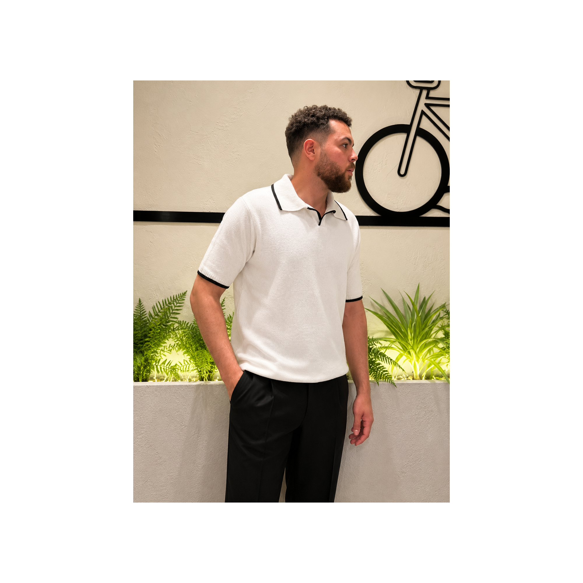 Premium Knitwear Polo - White